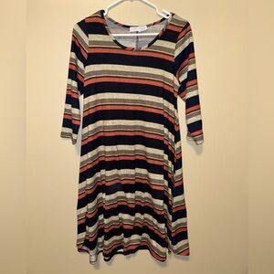 Stylish Striped Long Sleeve Dress